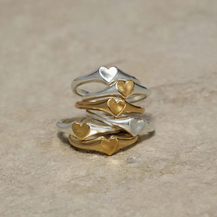 TEN. Tiny Heart Ring ♡ 经典爱心戒指 | Silver / Gold / Mix
