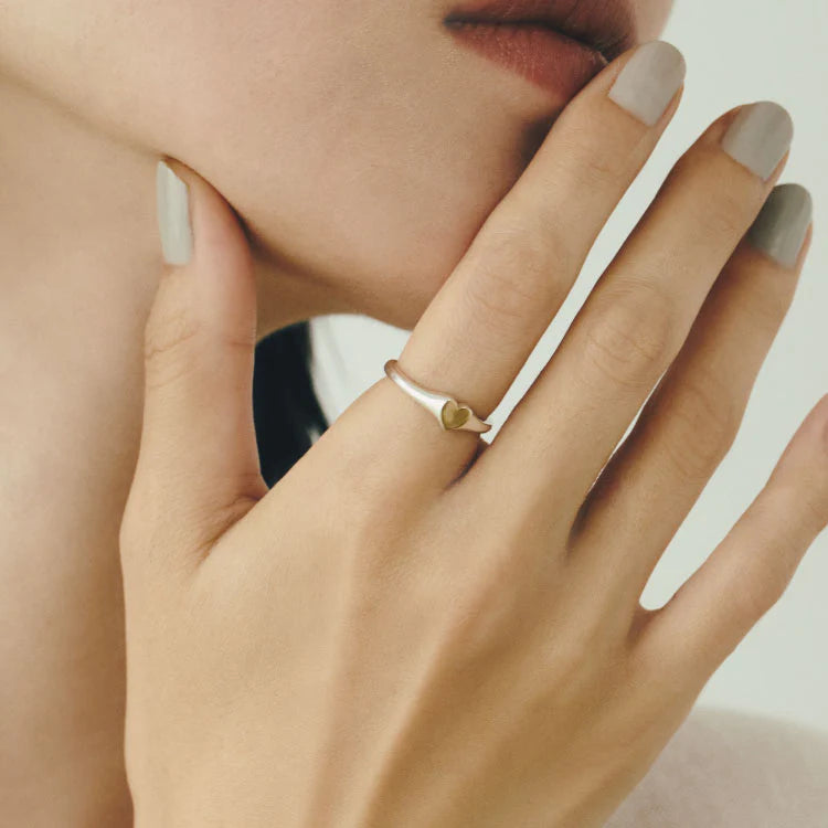 TEN. Tiny Heart Ring ♡ 经典爱心戒指 | Silver / Gold / Mix