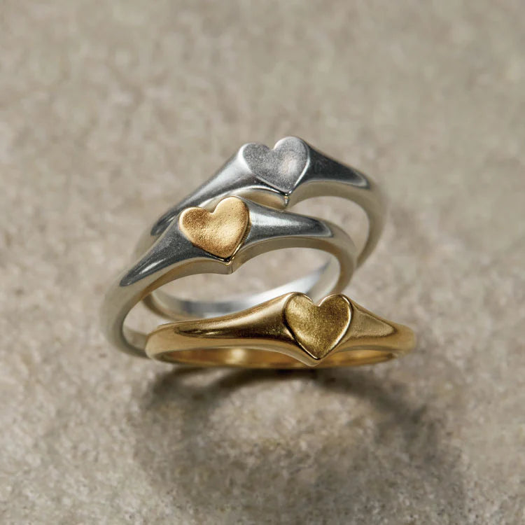 TEN. Tiny Heart Ring ♡ 经典爱心戒指 | Silver / Gold / Mix