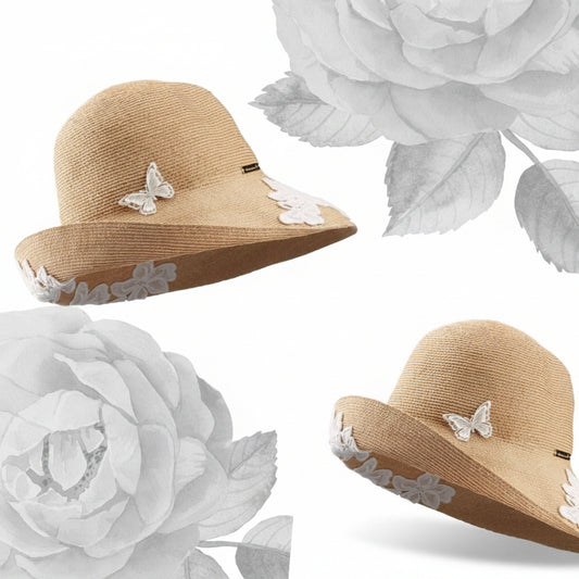 Athena Butterfly Hat 白色蝴蝶蕾丝草帽